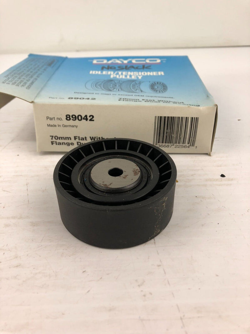 Dayco 89042 No Clack Idler/Tensioner Pulley 70mm Flat w/o Flange Dual ID Bearing