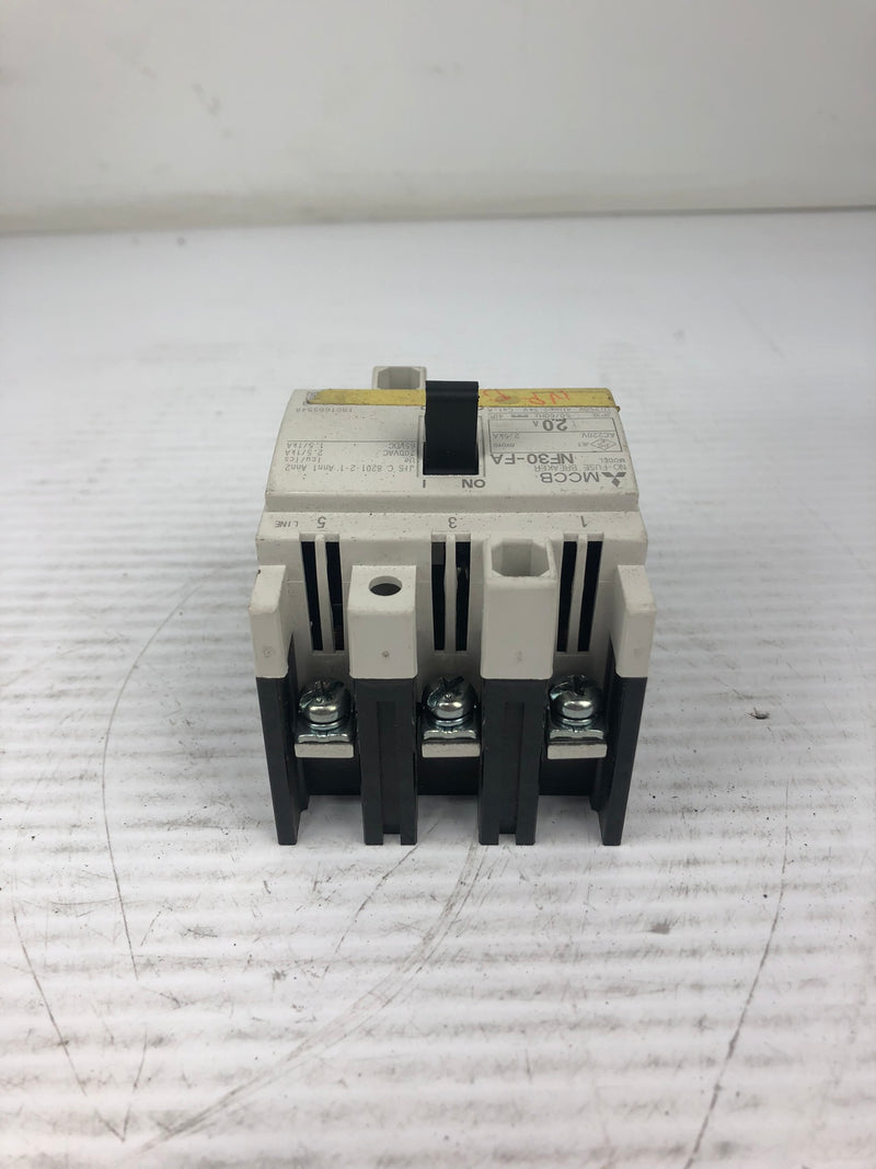 Mitsubishi NF30-FA No Fuse Breaker Pole 3P - 20A 50-60Hz