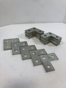 Flat Corner Plate Bracket 3-Hole 3-1/2" x 3-1/2" x 1-5/8" x 1/4" Lot of 19