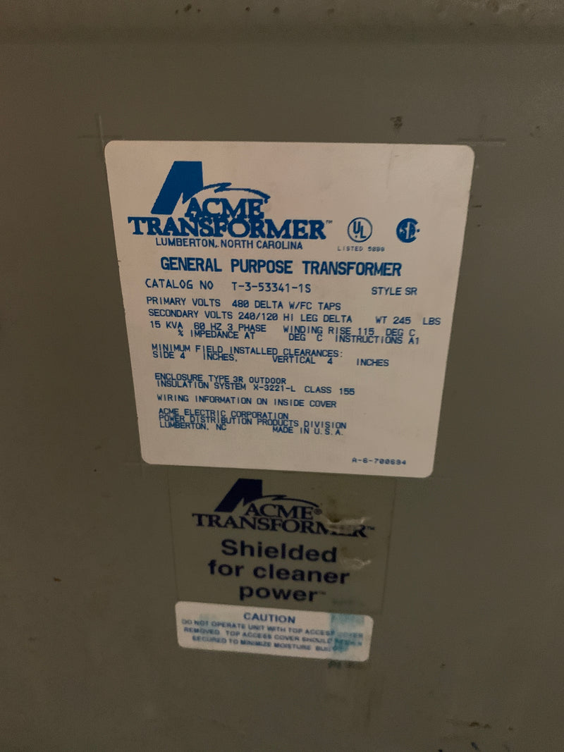 Acme T-3-53341-1S General Purpose Transformer 15kVa