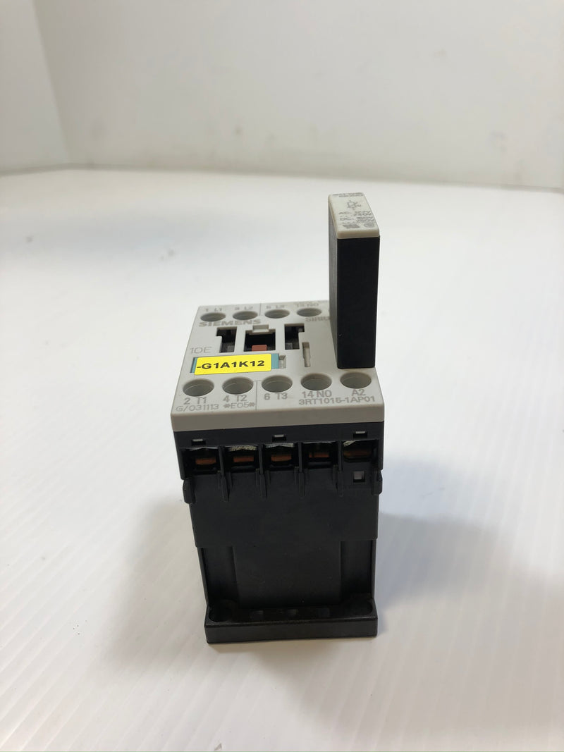 Siemens 3RT1015-1AP01 Electrical Contactor with 3RT1916-1BD00 Surge Suppressor