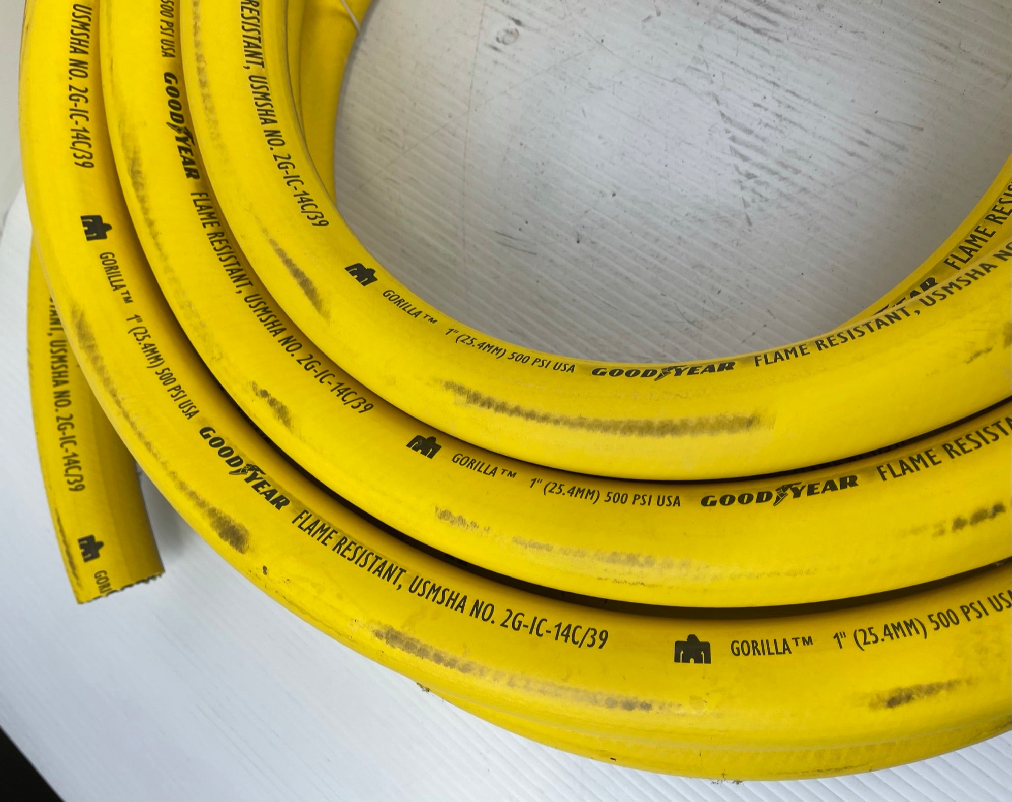 Goodyear Hose USMSHA No. 2G-IC-14C/39 Flame Resistant with Fitting M16-16 25'