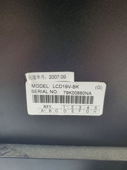 NEC LCD19V Computer Monitor 19" - NOT TESTED - NO POWER CABLE