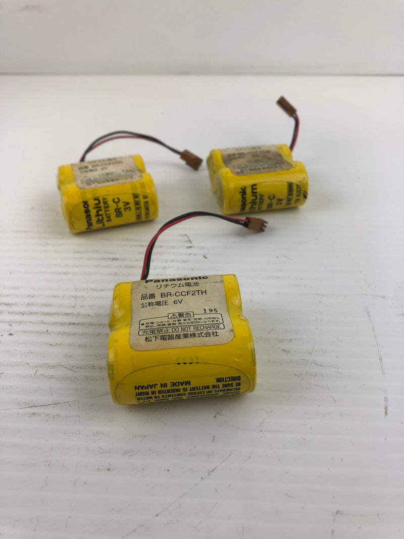 Panasonic BR-CCF2TH Lithium Battery with Wire 6V - Lot of 3