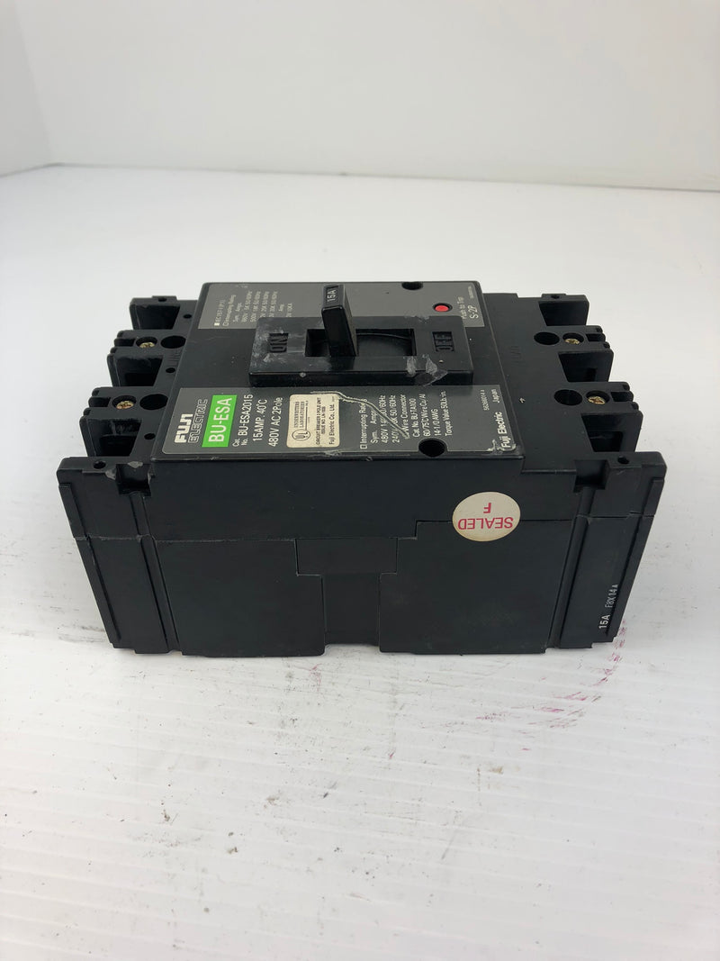 Fuji Electric BU-ESA2015 2 Pole Circuit Breaker 15 AMP 480VAC