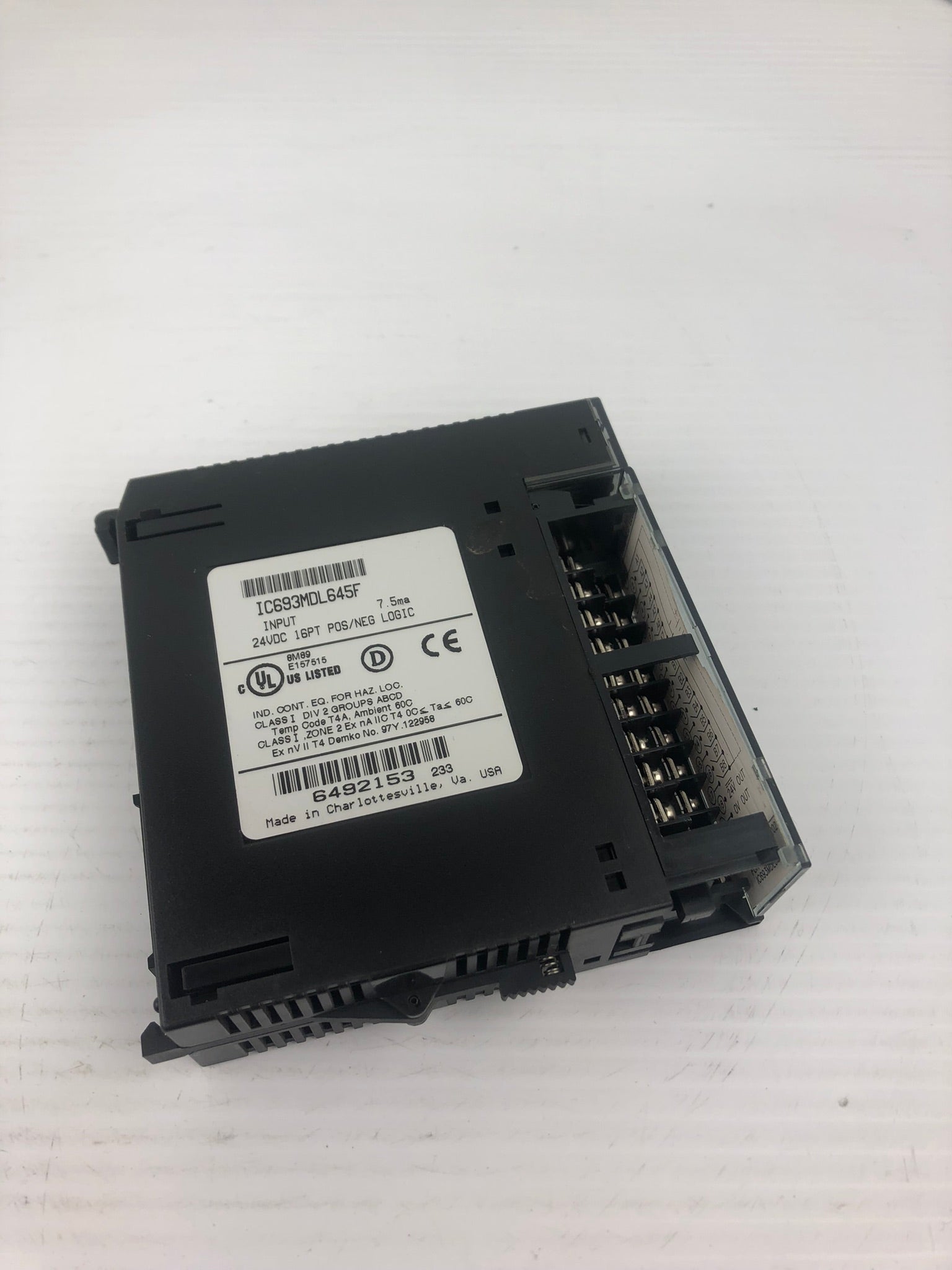GE Fanuc IC693MDL645F Input Logic PLC Module 24VDC 16PT P0S/NEG with Door