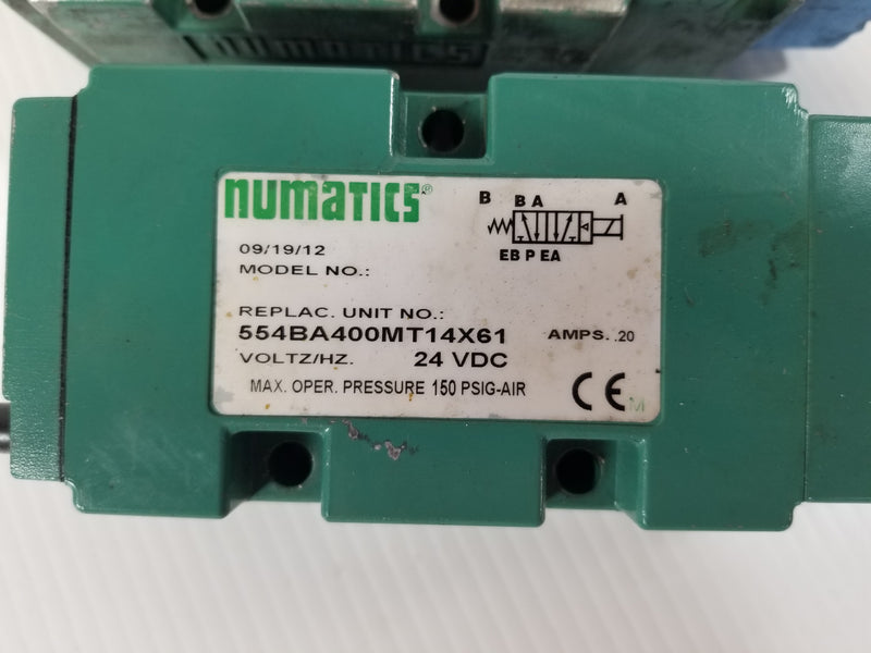 Numantics 554BA400MT14X61 Pneumatic Solenoid Valve (Lot of 3)