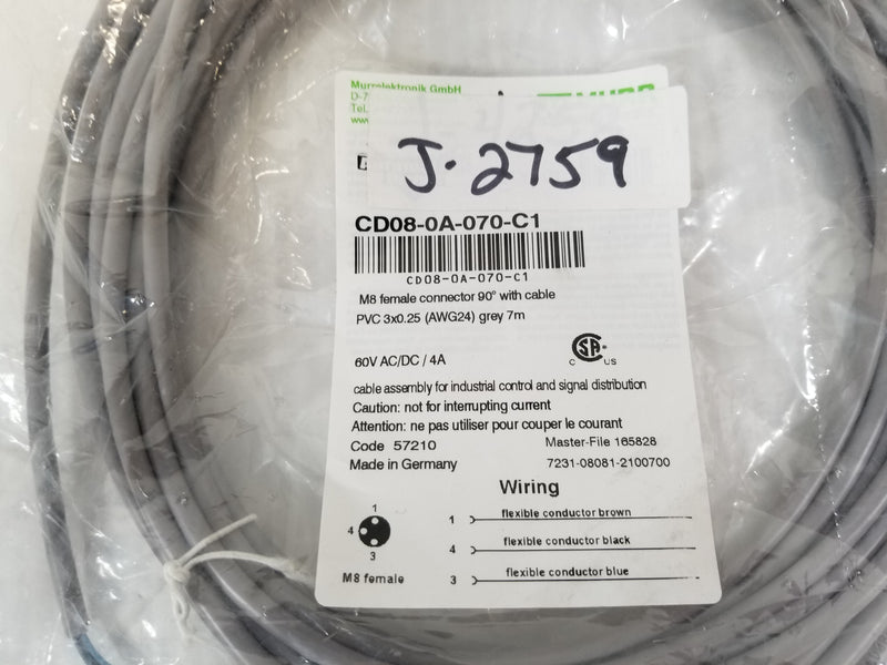 Murr CD08-0A-070-C1 M8 Female Connector Cable