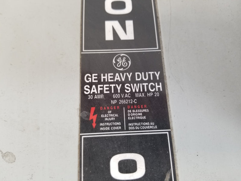 GE TH3361R 30A 600VAC Safety Switch Disconnector