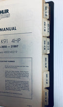 Kohler Engines Parts Manual and Trade Account Manual