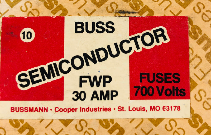 Bussman Semiconductor FWP 30 AMP Fuses 700 Volts (5 In Box)