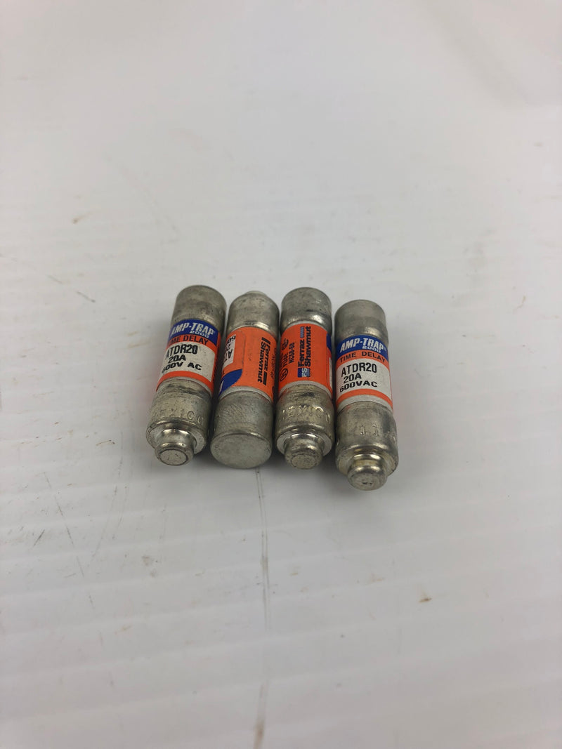 Amp-Trap ATDR20 Time Delay Fuse 20A 600VAC - Lot of 4