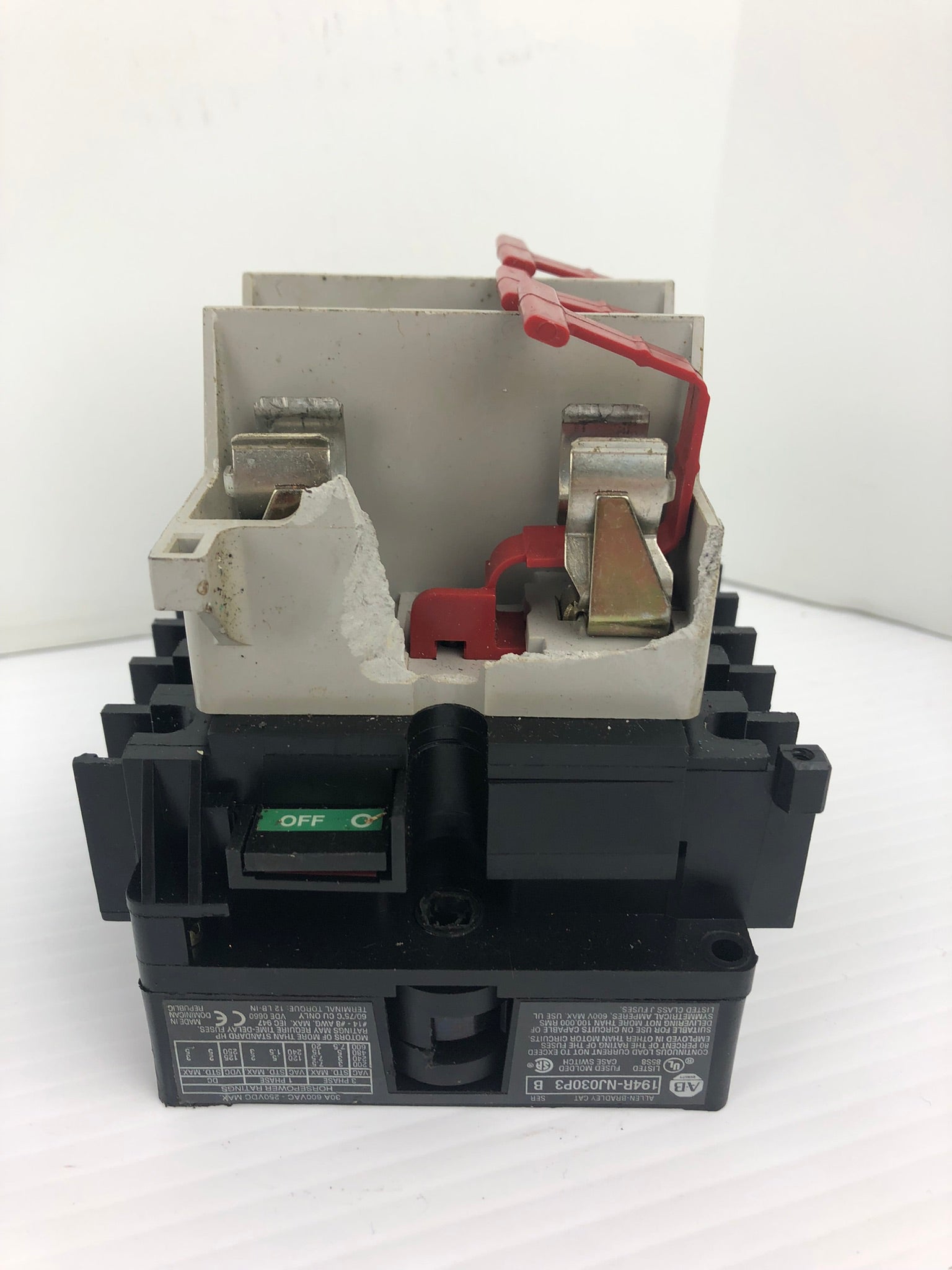 Allen-Bradley 194R-NJ030P3 Series B 3 Pole Disconnect Switch - Broken Grey Case