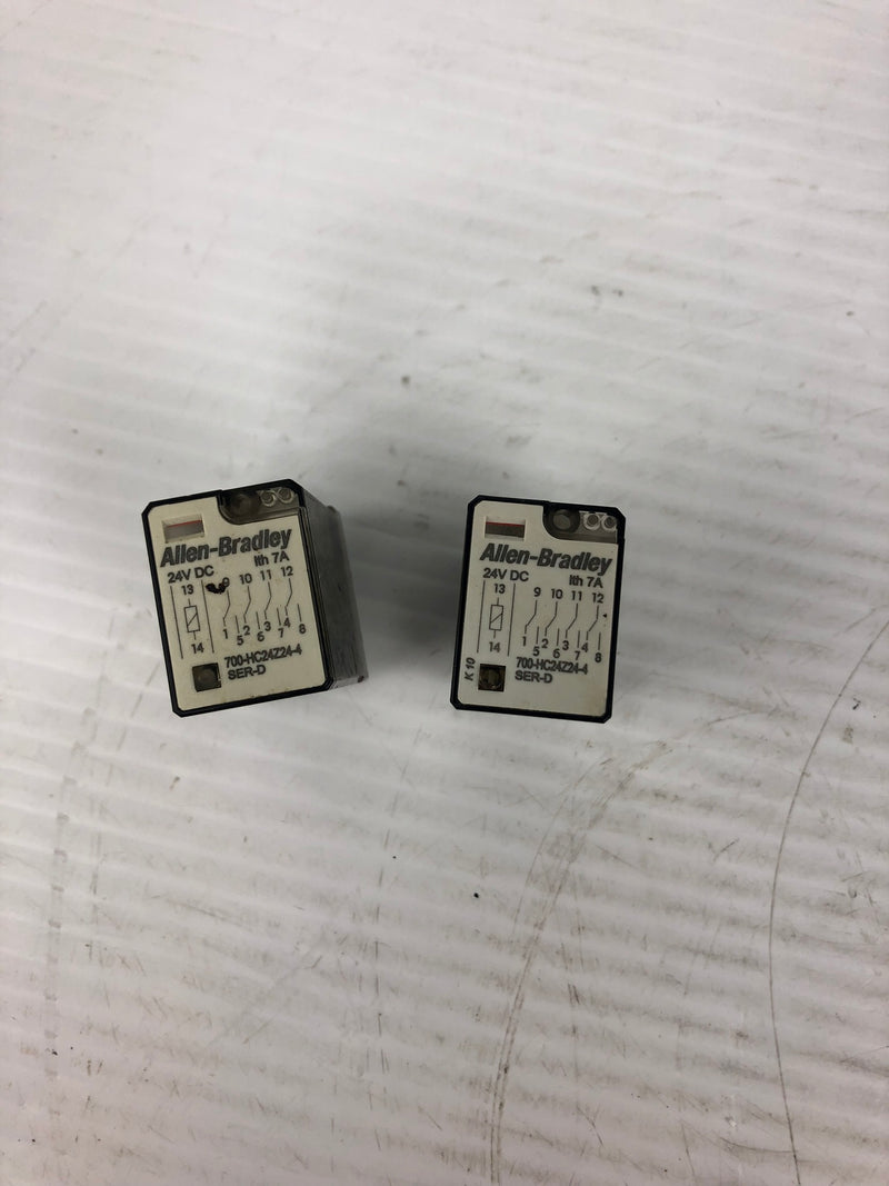 Allen Bradley 700-HC24Z24-4 Relay 24VDC Series D - Lot of 2