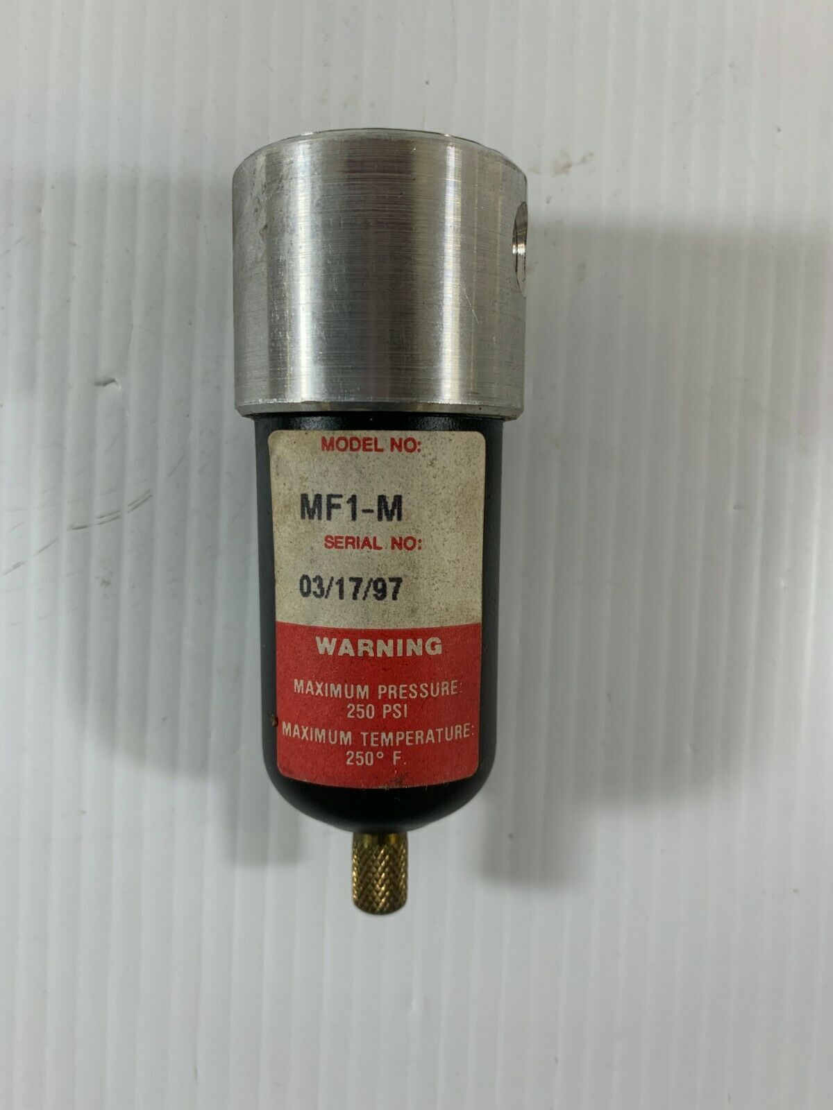 Coilhose Pneumatics Filter MF1-M Max. Pressure 250 PSI Max. Temp. 250