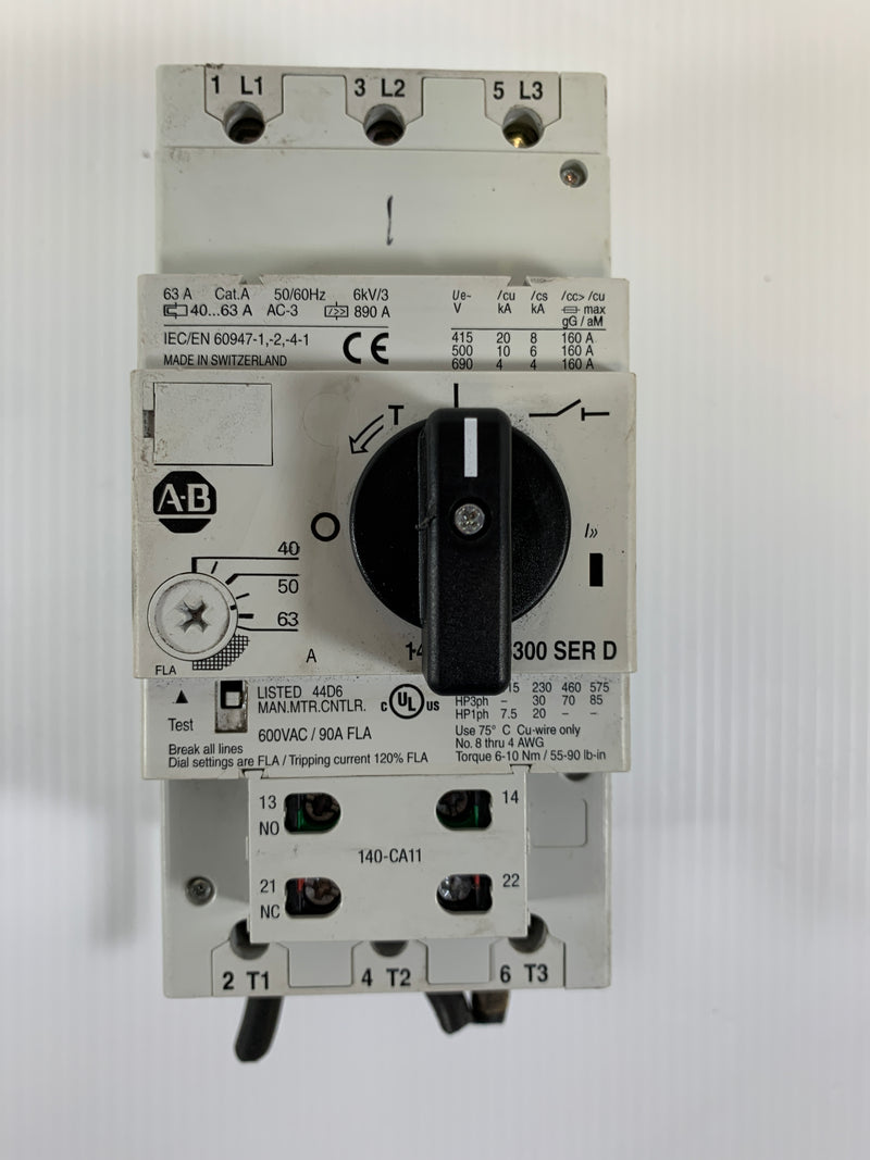 Allen-Bradley 140-CMN-6300 Series D Motor Starter Circuit