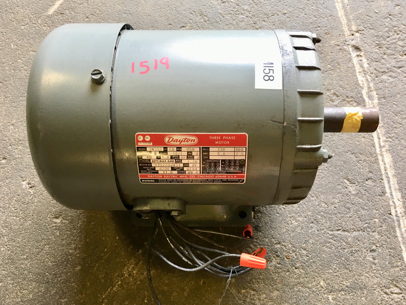 Dayton Electric Motor 3N552 1.5HP 1150RPM 3PH