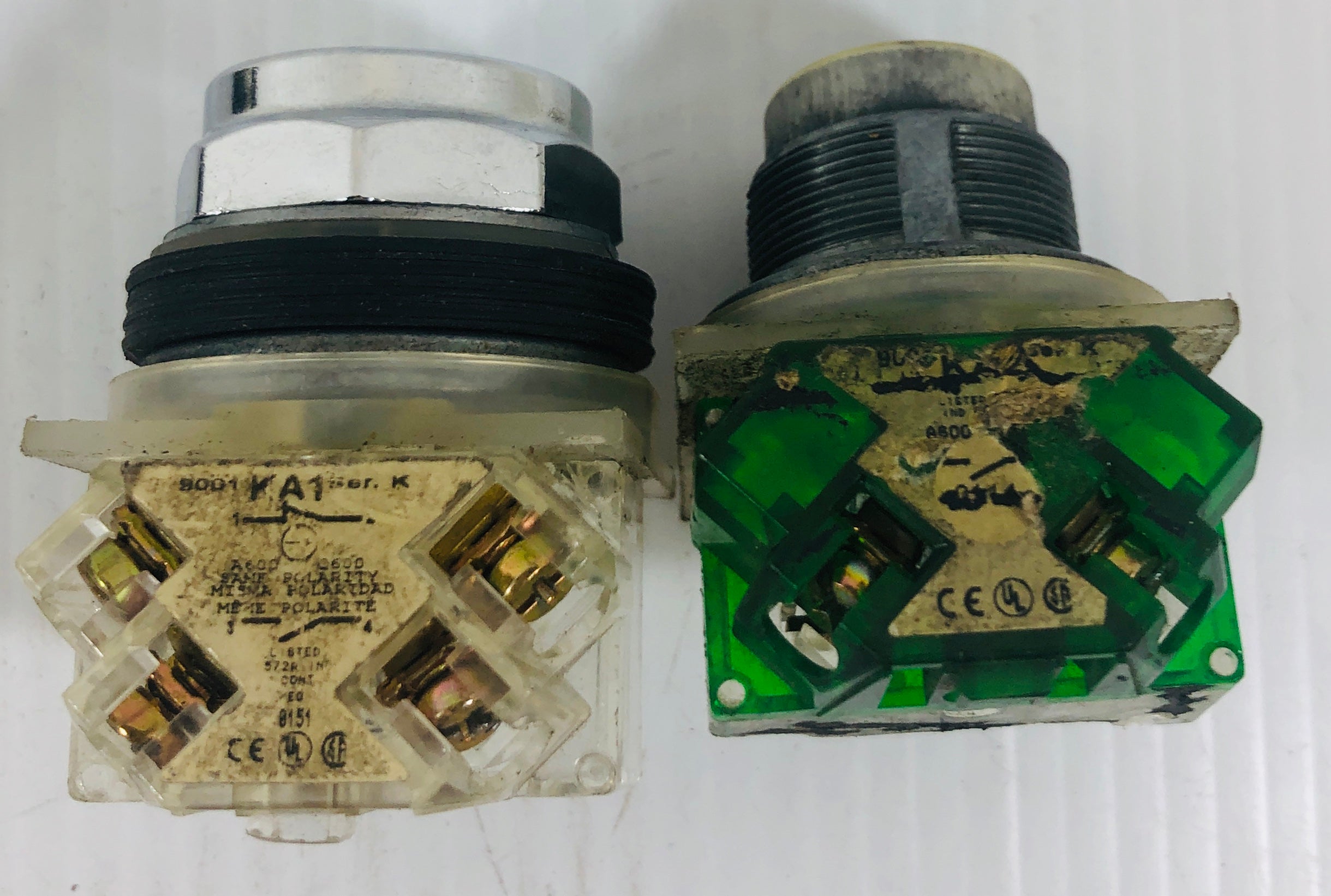 Allen-Bradley Pushbutton Switch 1 Black 3 Green - Lot of 4