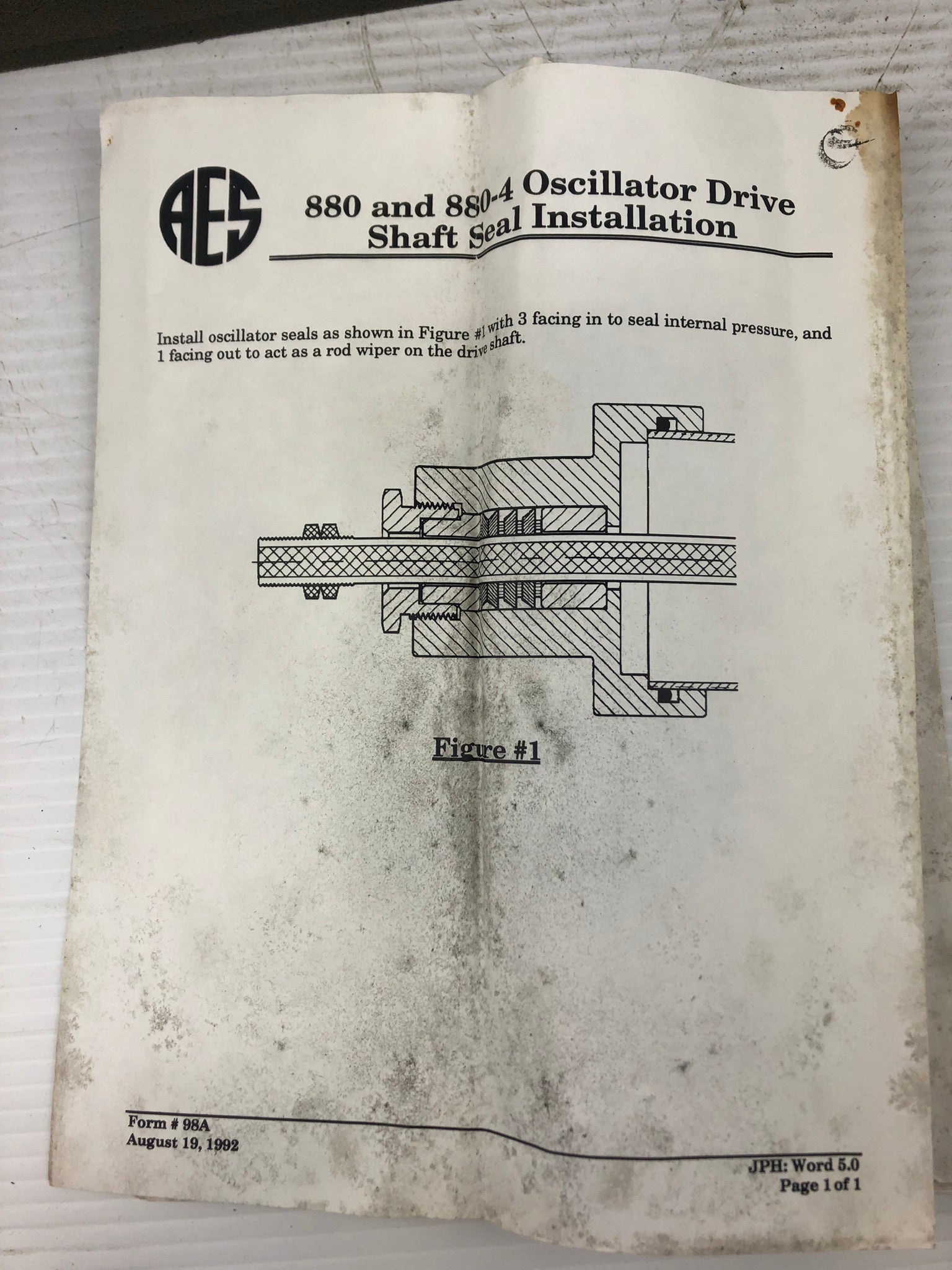 AES 880 & 880-4 Oscillator Drive Shaft Seal Repair Kit