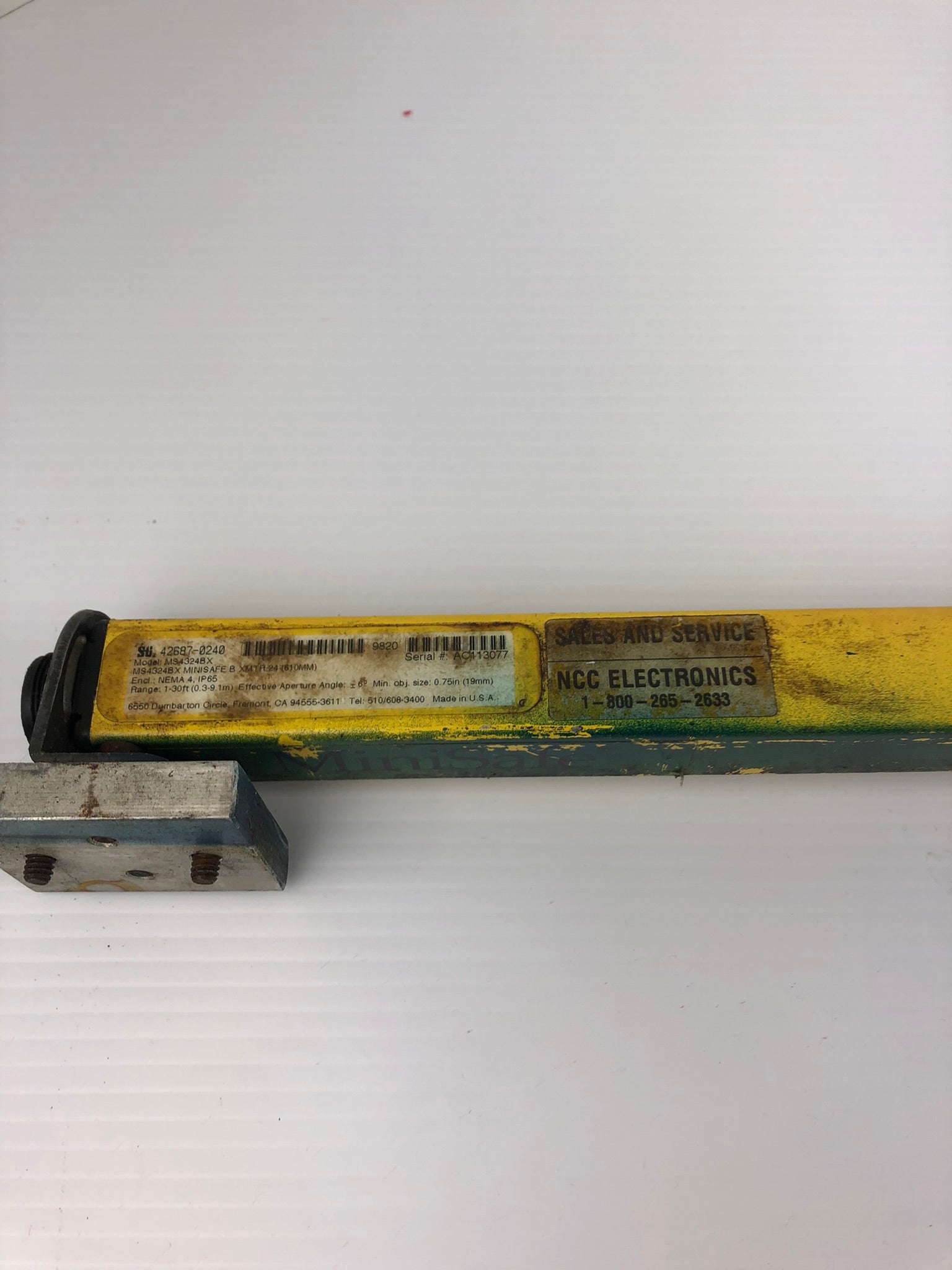 STI MS4324BX Minisafe B Light Curtain Transmitter 42687-0240