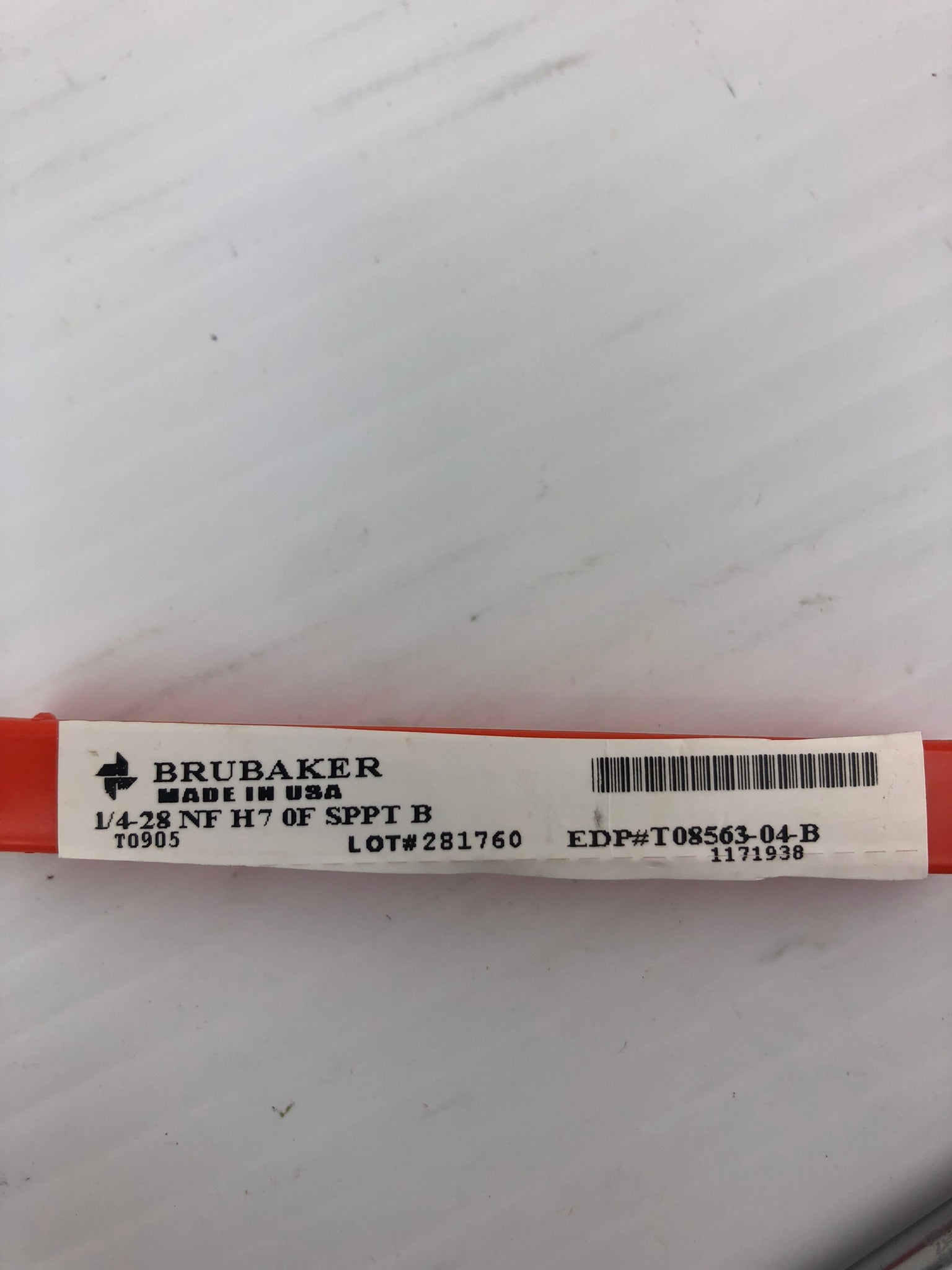 Brubaker 1/4-28 NF H7 0F SPPT B Tap T08563-04-B Drill Bit Tap Tool