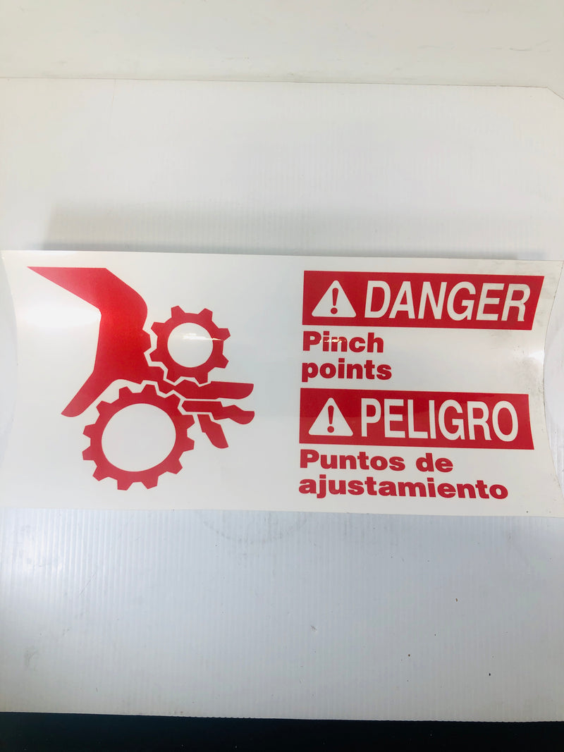 Danger Pinch Points 9" x 18" Vinyl Sticker Label