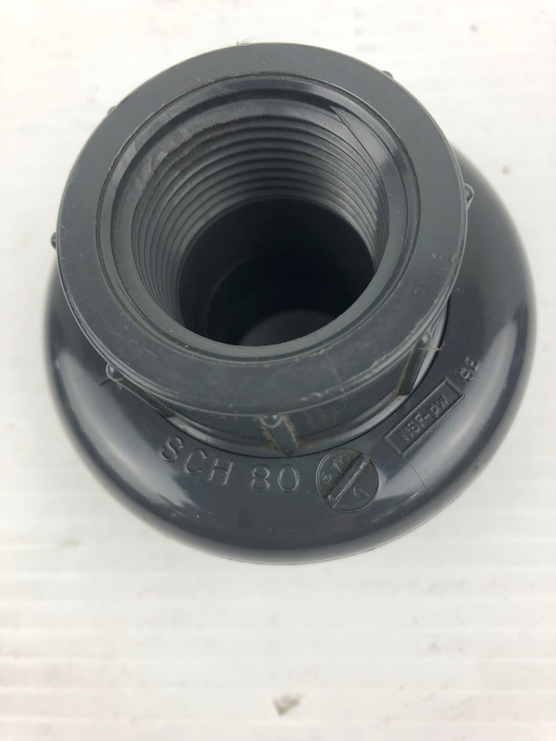 GSR PVC Pipe Fitting 1" Gray Threaded SCH 80 PVC-1