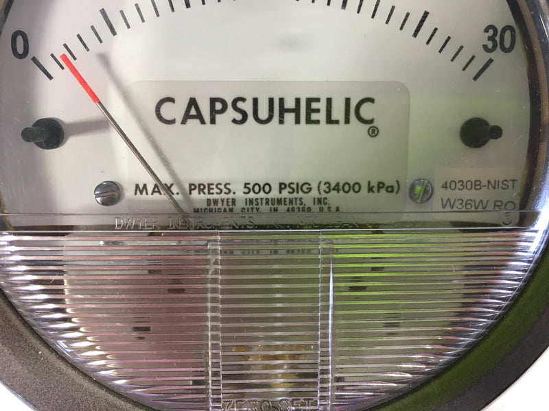 Dwyer Capsuhelic Pressure Gauge 4030B NIST