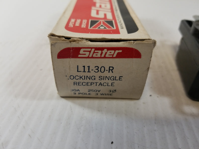 Slater L11-30-R Single Locking Receptacle 3P3W 30A