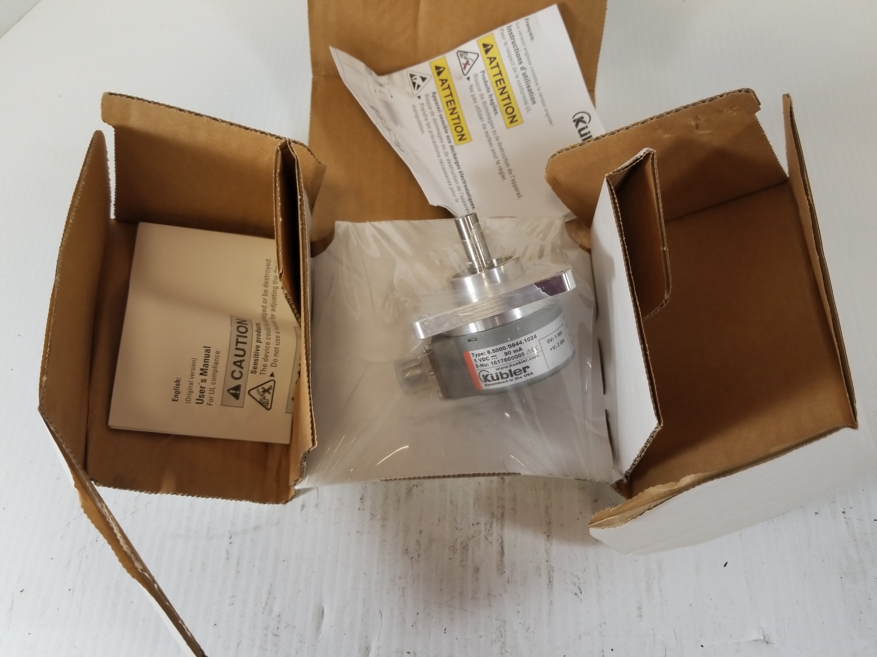 Kubler 8.5000.D844.1024 Rotary Incremental Encoder 5VDC 90mA