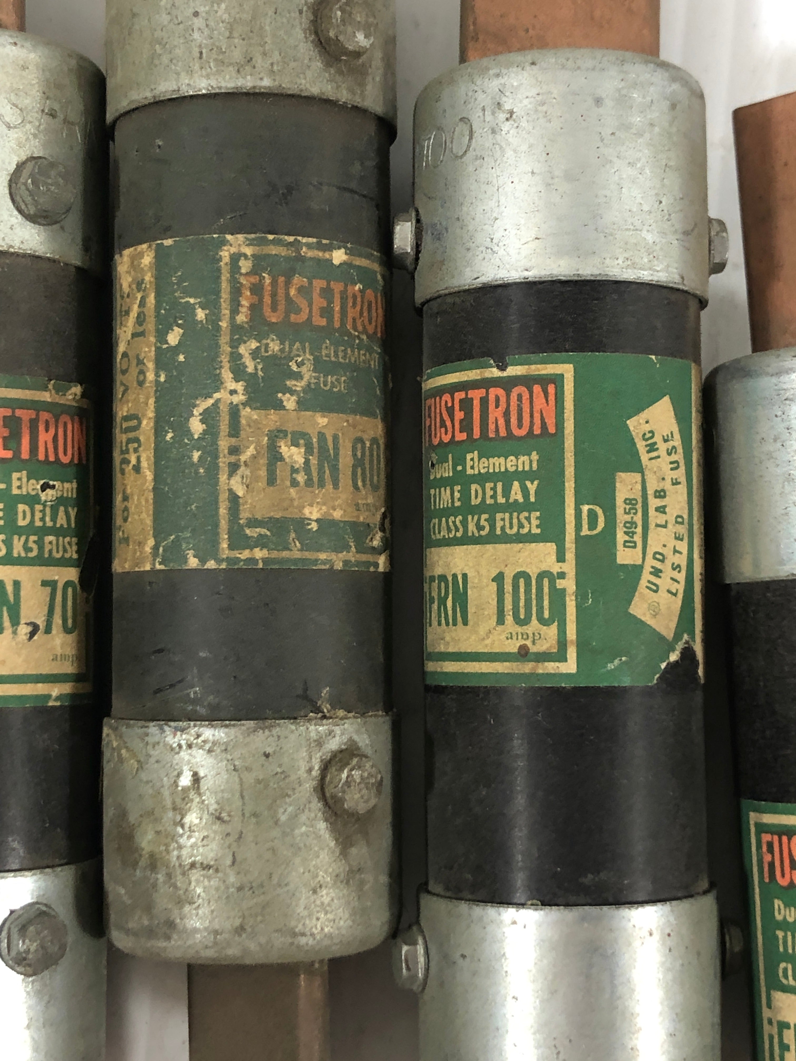 Buss Fusetron Fuse FRN 60 70 80 100 Dual Element Time Delay Class K5 - Lot of 5