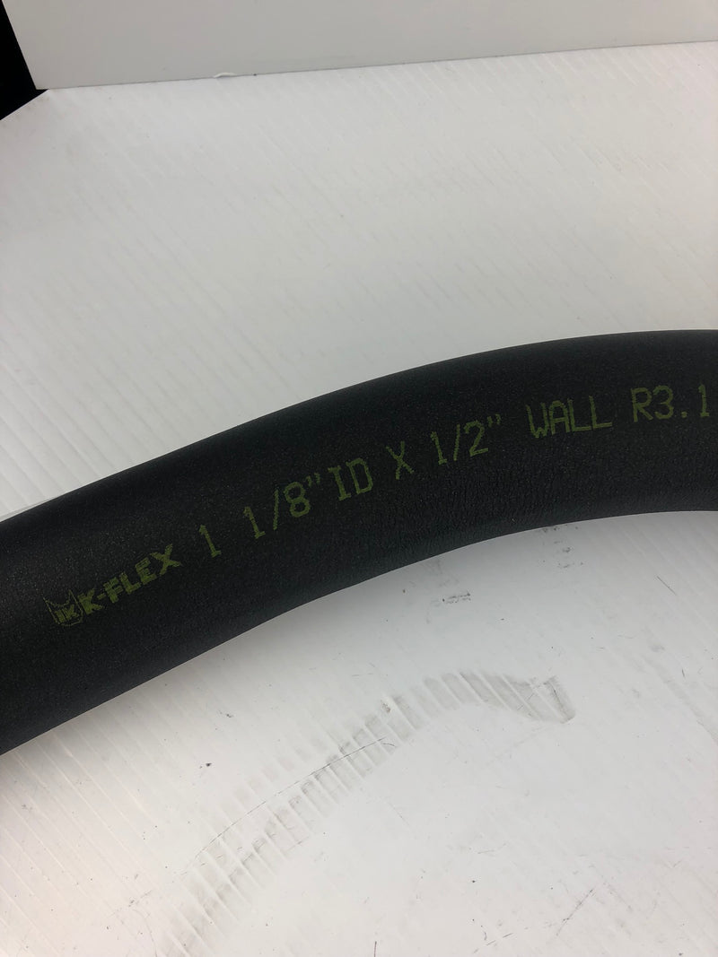 K-FLEX 183779 3VV 1/2" Thick Pipe Insulation Tube 1-1/8" Inner Diameter 6' Long