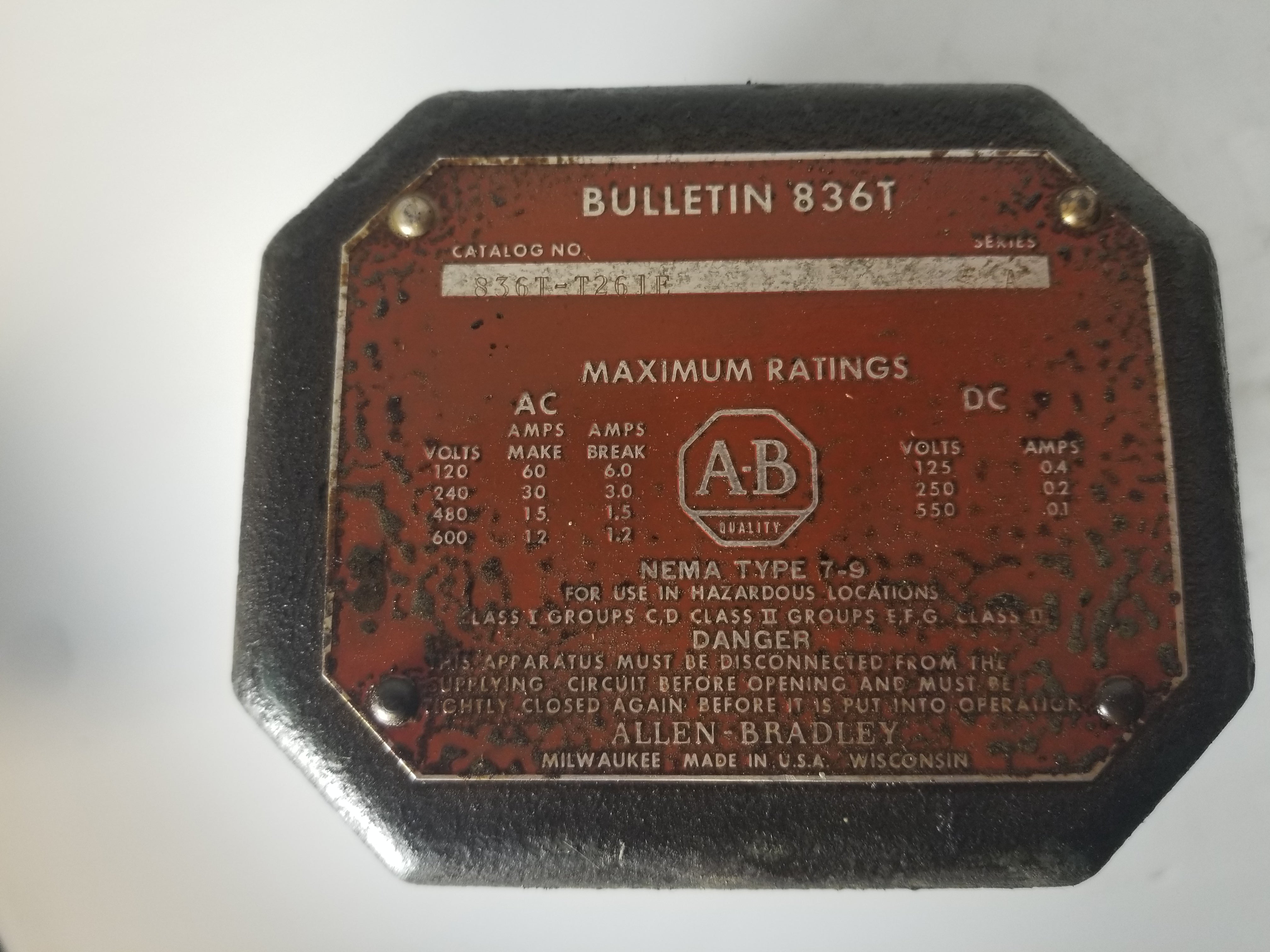 Allen-Bradley 836T-T261E Pressure Control Module