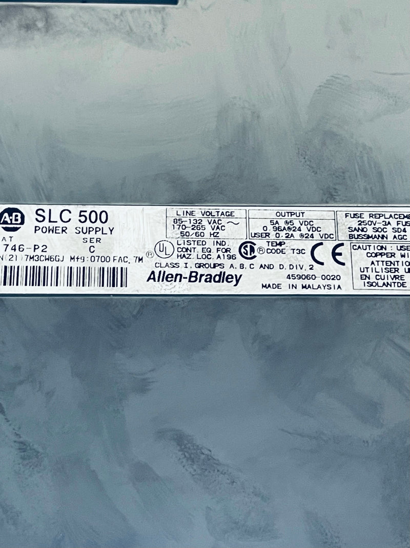 Allen Bradley 1746-A13 SLC 500 Power Supply 13 Slot Rack 1746-P2 w/ 10 Modules