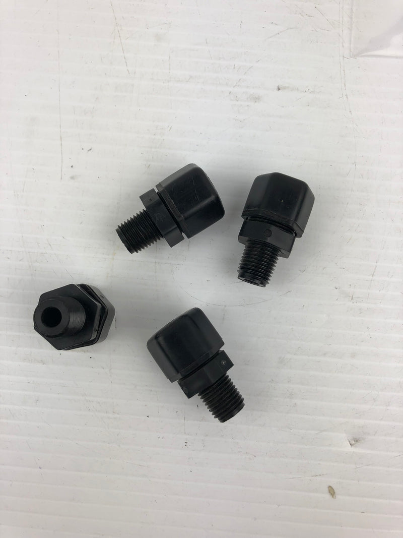 Fast & Tight 3/8" Plastic Black Fitting (Lot of 4)