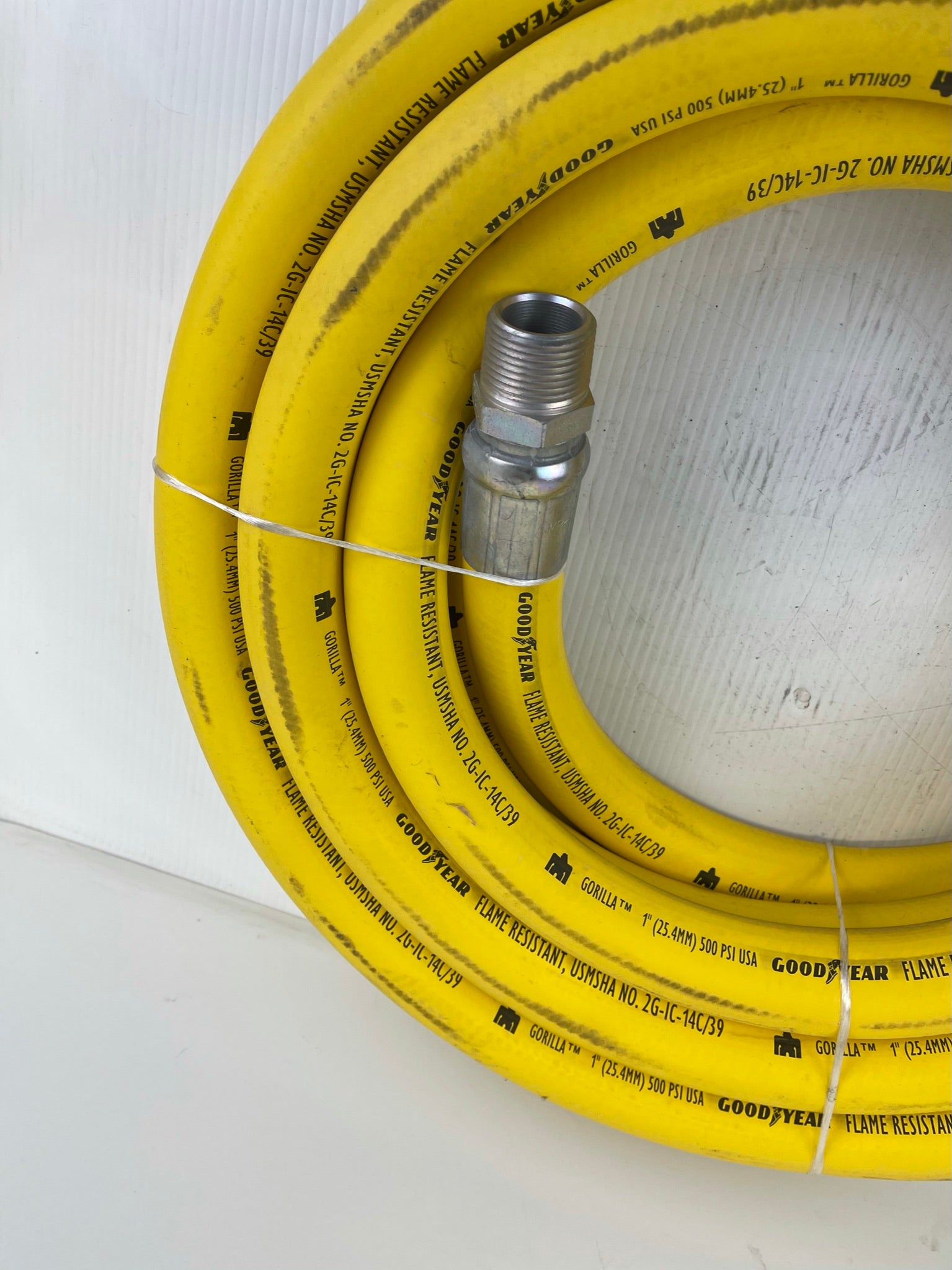 Goodyear Hose USMSHA No. 2G-IC-14C/39 Flame Resistant with Fitting M16-16 25'