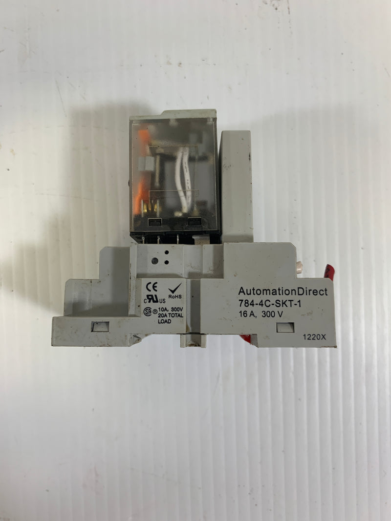 Automation Direct Socket Relay 784-4C-SKT-1 16 Amp 300 Volts