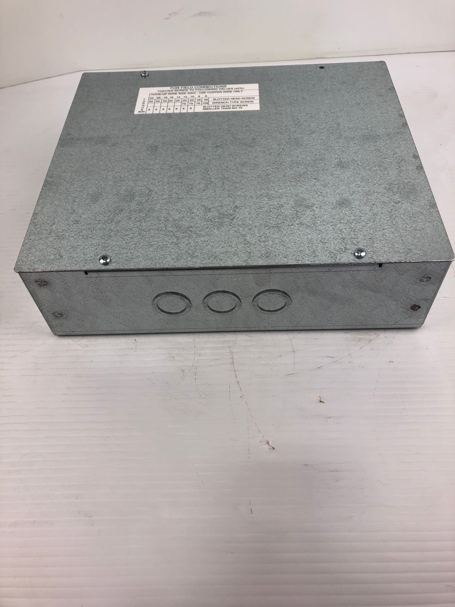 Electrical Junction Box 12" x 10.5" x 3.5" P00570112 138907 Rev 2 Metal Storage