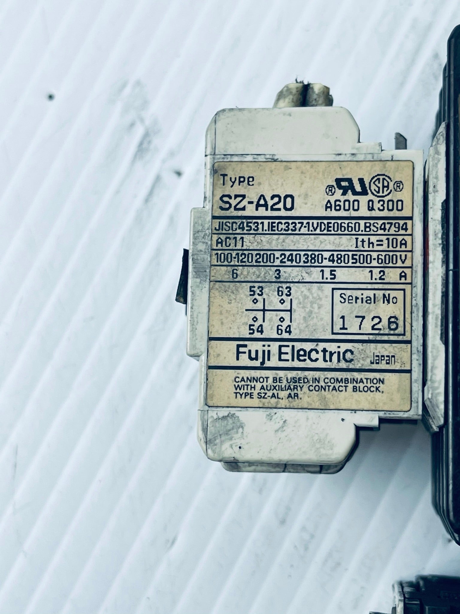 Fuji Electric Contactor and Overload Relay Assembly SC-03 TR-ON SZ-A20