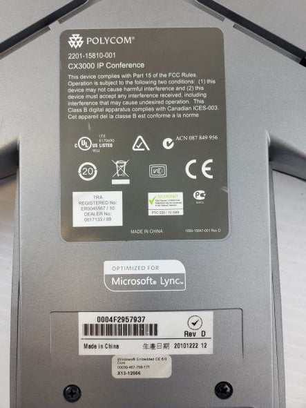 Cisco Polycom 2201-15810-001 CX3000 IP Conference Station 0004F2957937