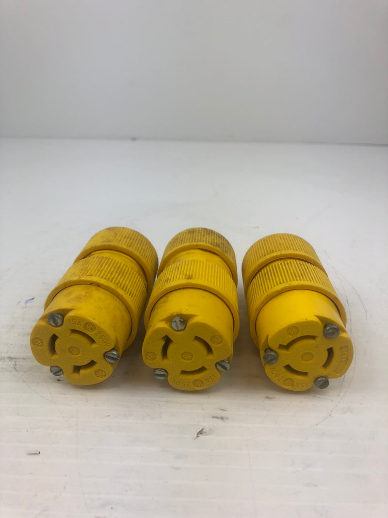 GE General Electric L6 Locking Female Plug 15A 250 V Lot of 3