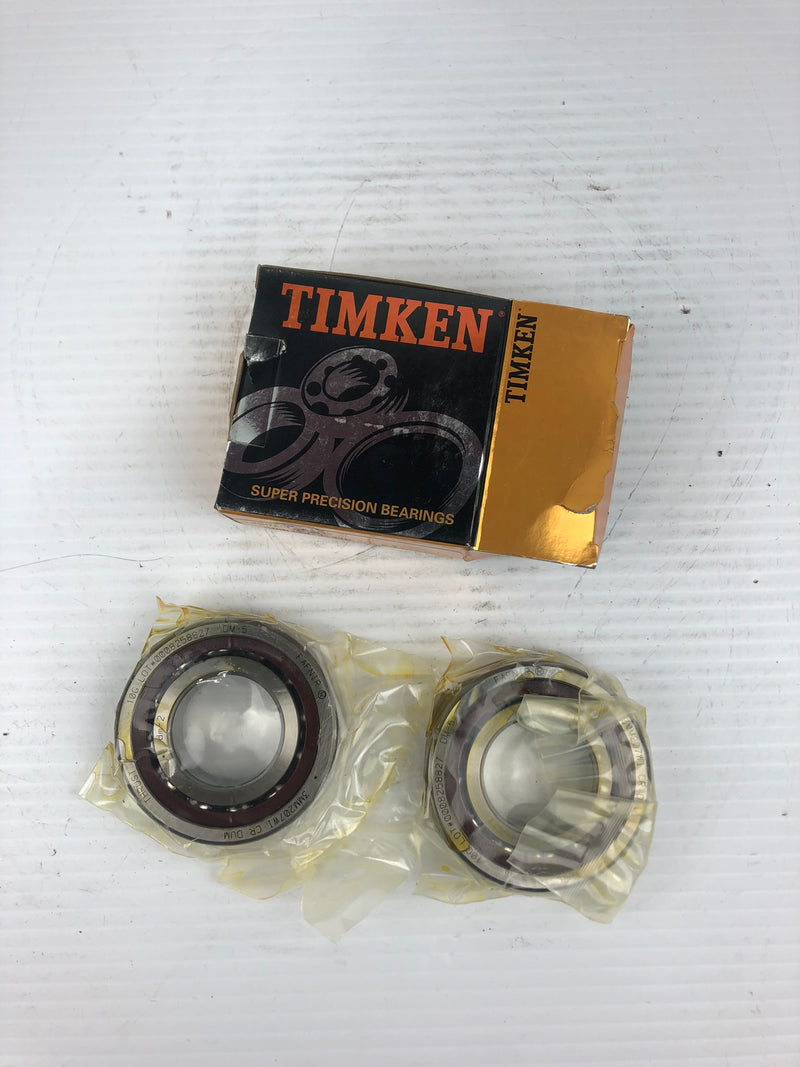 Timken 7207ECRDUMP4S Angular Contact Ball Bearing 3MM207WIDUM - Set of 2