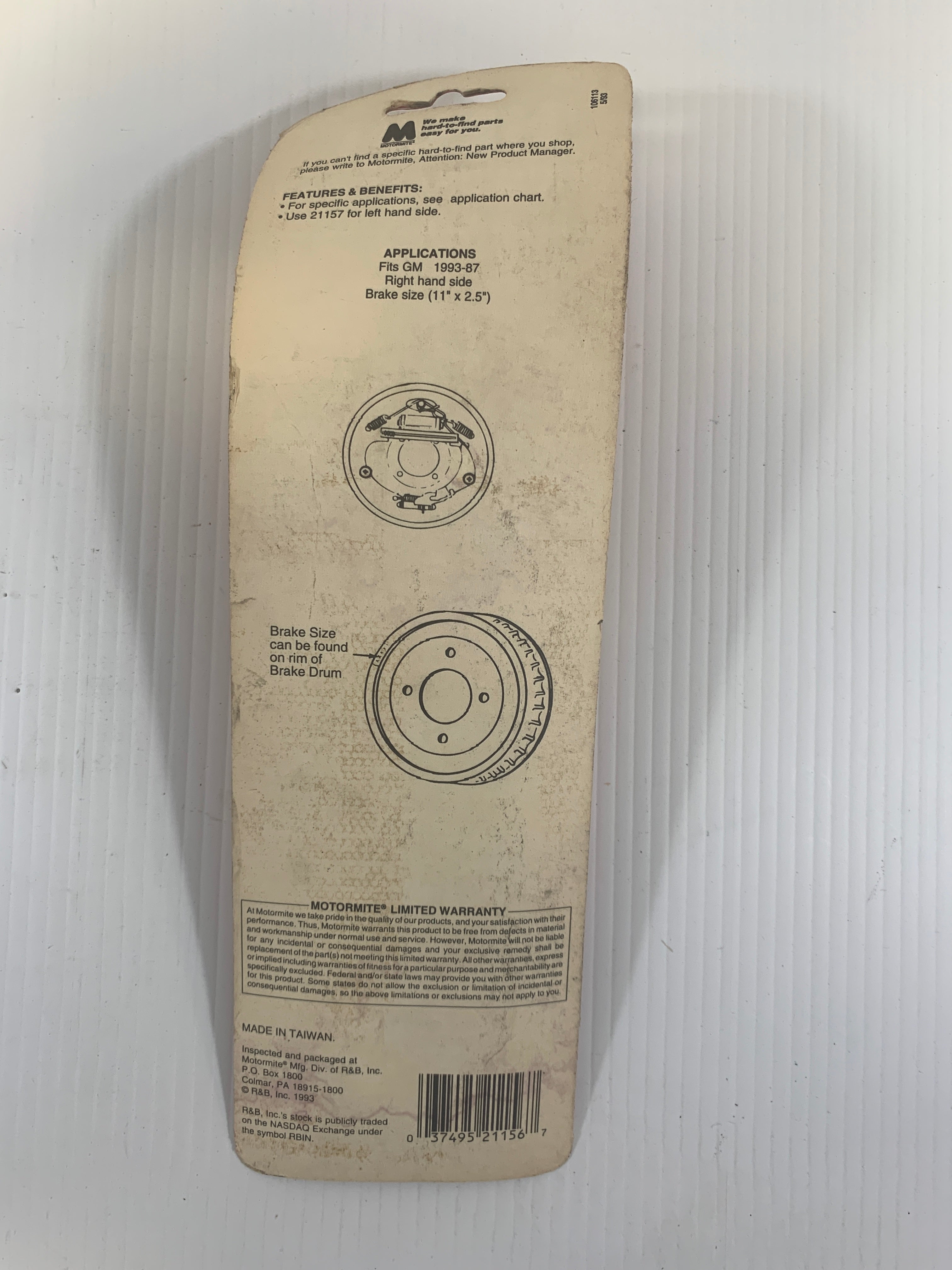 Help! Drum Brake Bar 21156 Chrysler