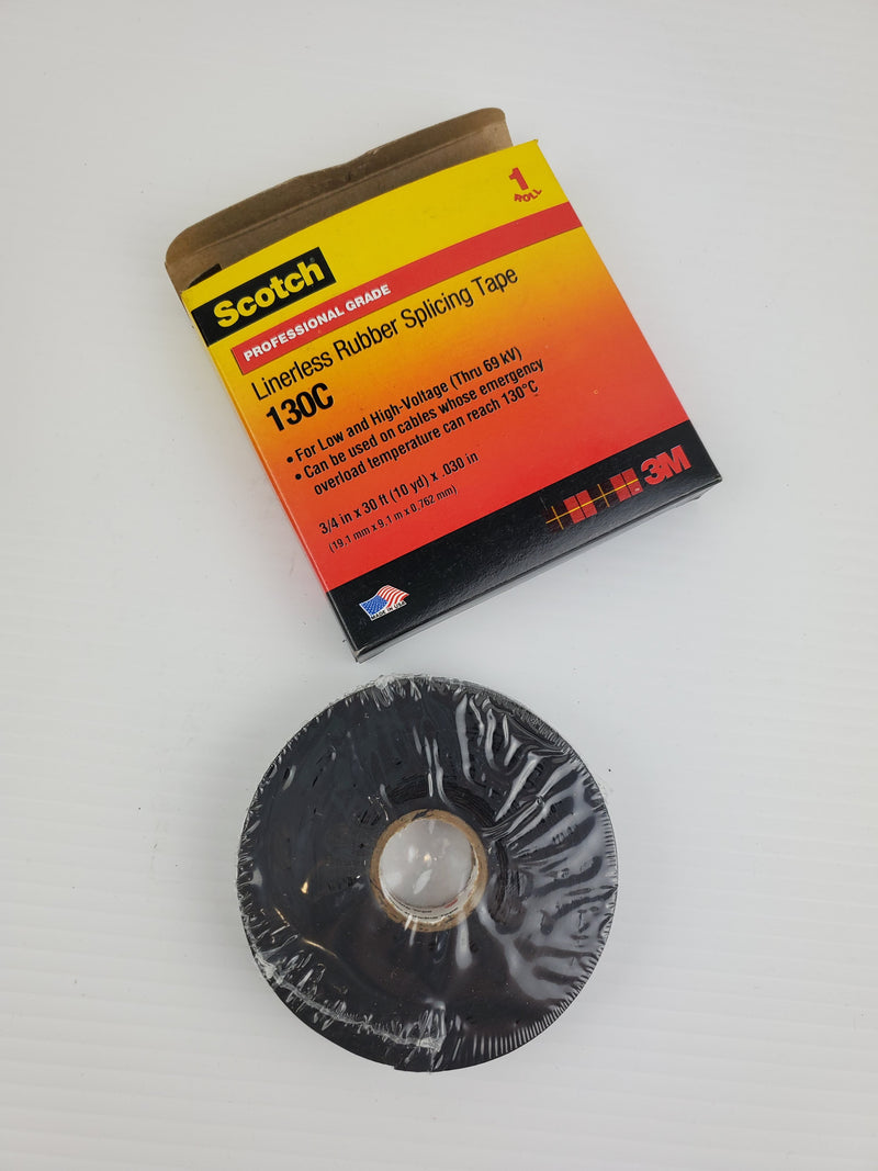 Scotch 130C Linerless Rubber Splicing Tape 3/4" x 30 FT x .030"