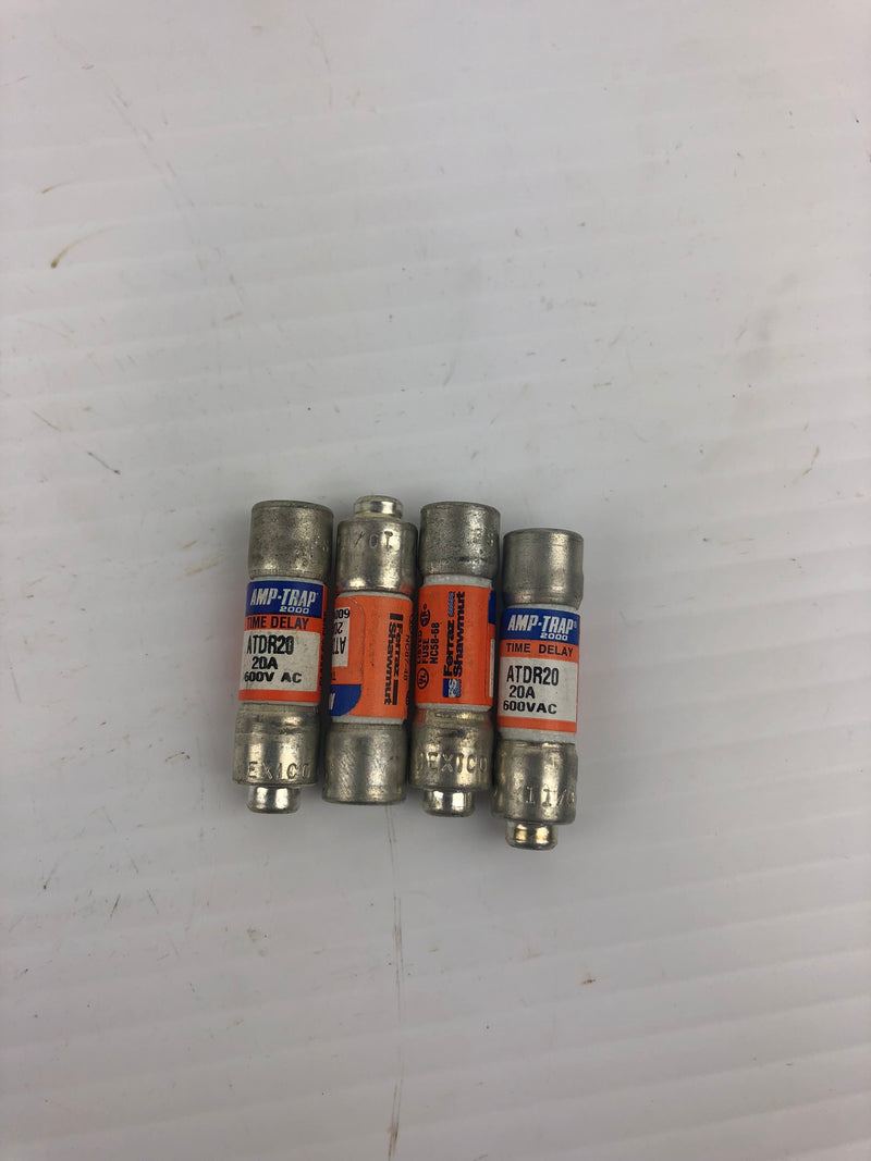 Amp-Trap ATDR20 Time Delay Fuse 20A 600VAC - Lot of 4