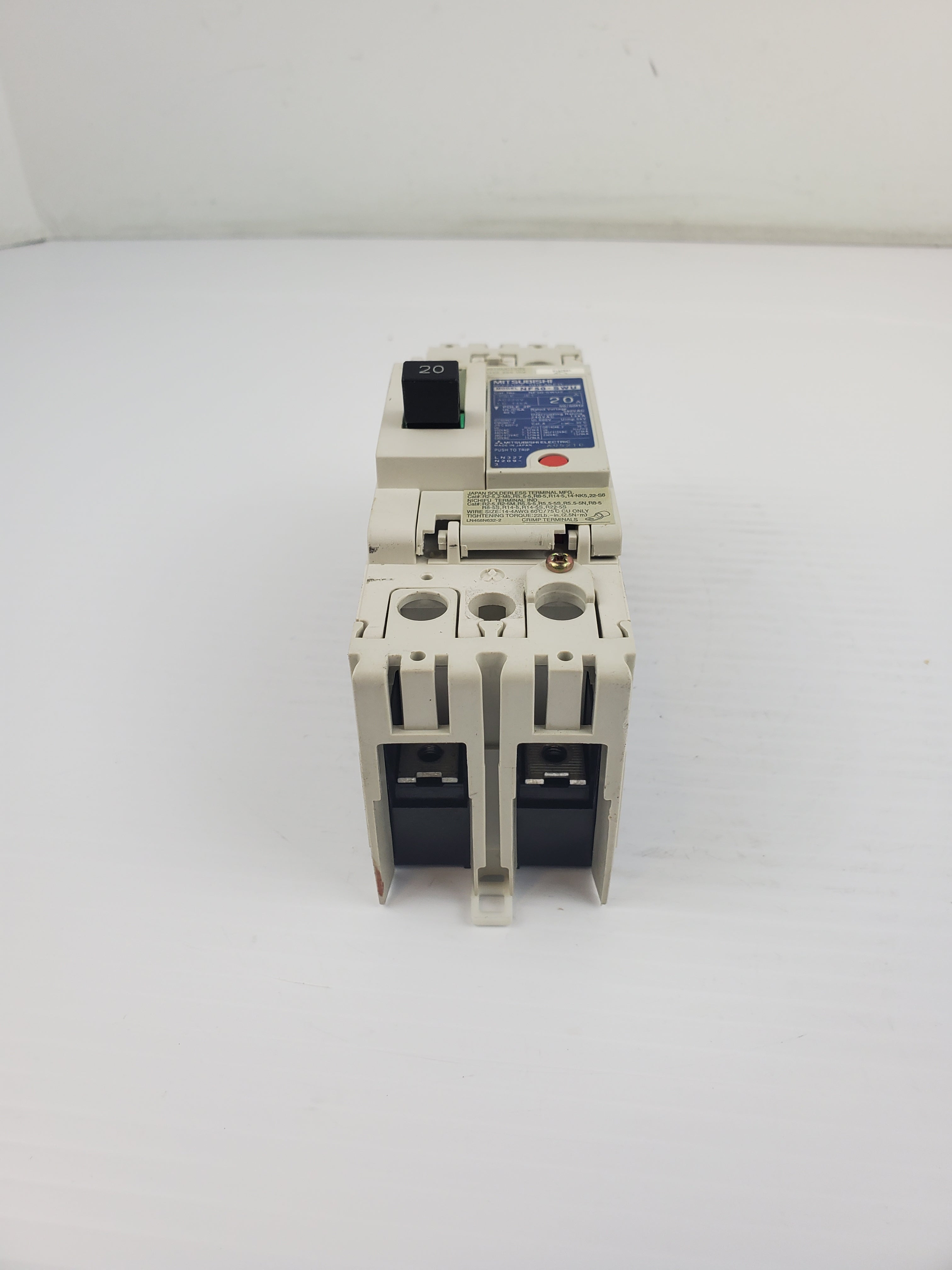 Mitsubishi NF50-SWU No-Fuse Breaker 20A POLE 2P 50/60Hz