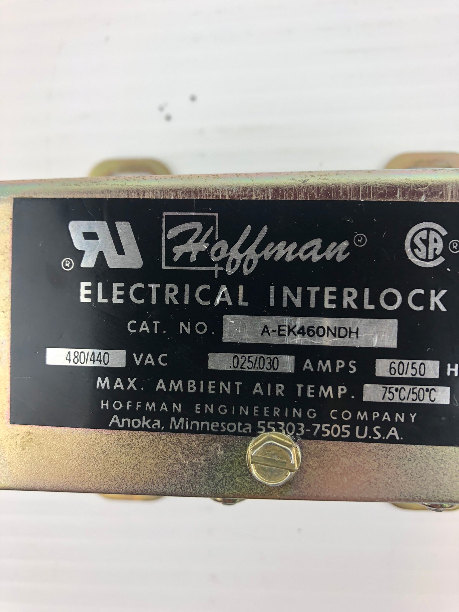 Hoffman A-EK460NDH Electrical Interlock 480/440VAC