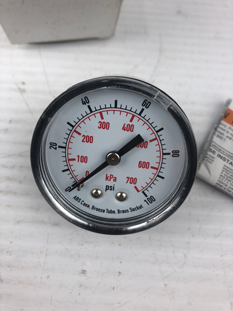 Pour Grainger 4FMC6A Pressure Gauge 2"