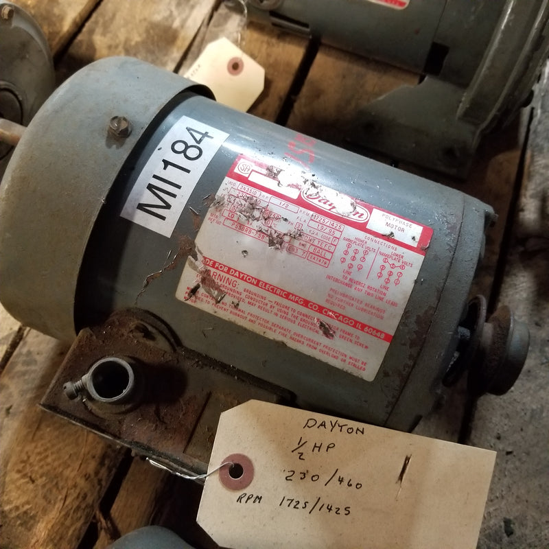 Dayton 3N351D 3-Phase 1/2HP Polyphase Motor 1725 / 1425 RPM