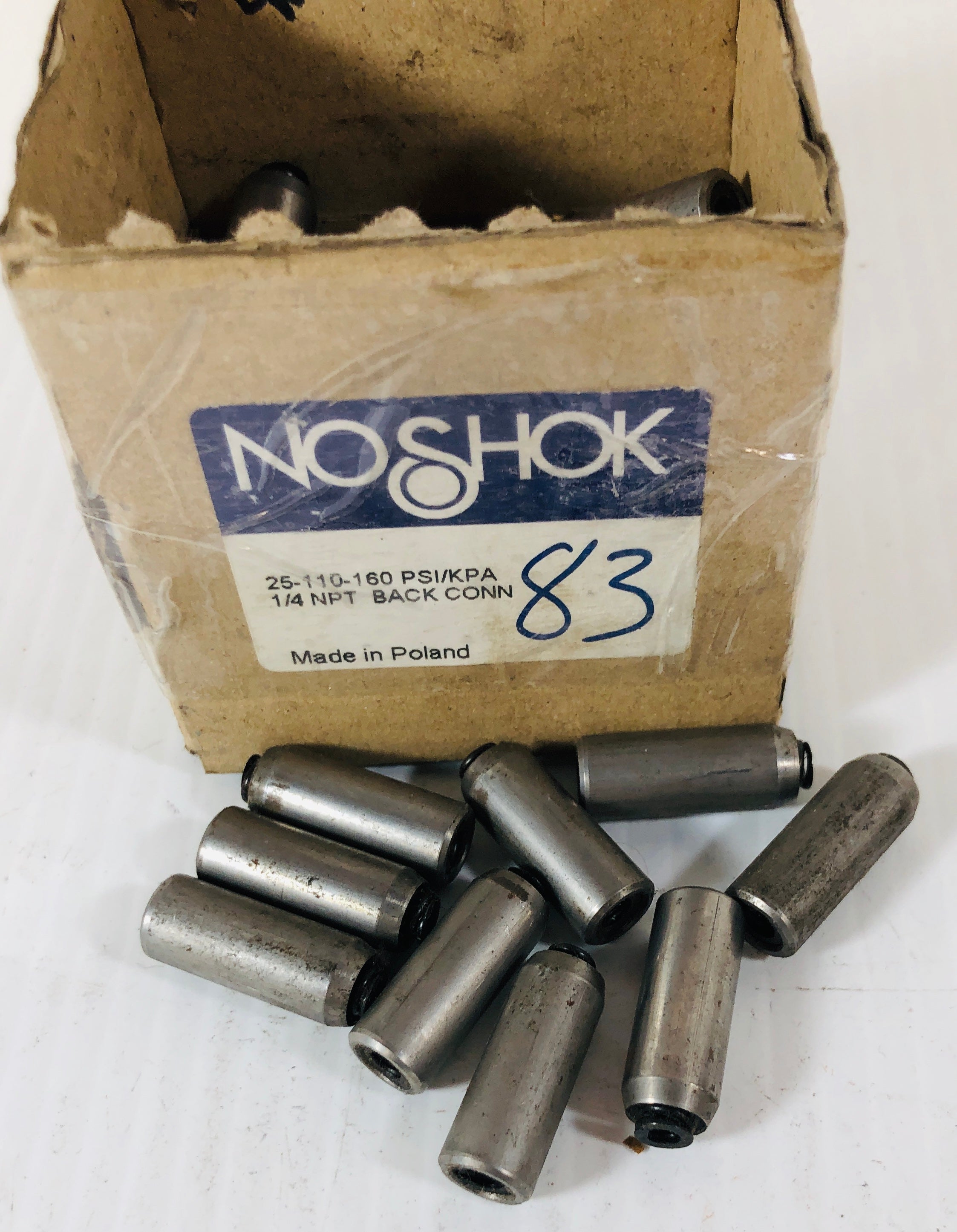 NoShok 25 110-160 PSI/KPA 1/4 NPT Back Connector (Lot of 42)